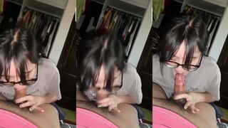 眼鏡大奶學生妹的口交