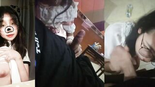 調教眼鏡妹子吃肉棒