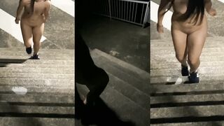 深夜調教母狗天橋露出