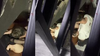 Peeping on roommate having sex with girlfriend