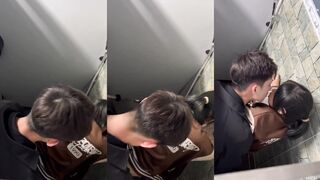Secretly filmed student couple having sex in the toilet