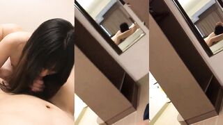Glasses girl loves to eat big cock
