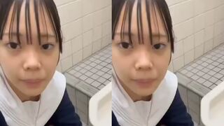 Cute uniform high school sister toilet